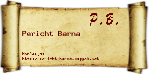 Pericht Barna névjegykártya